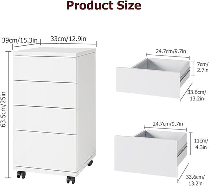 BOTLOG 4-Drawer Chest, Wood Storage Cabinet - Image 2