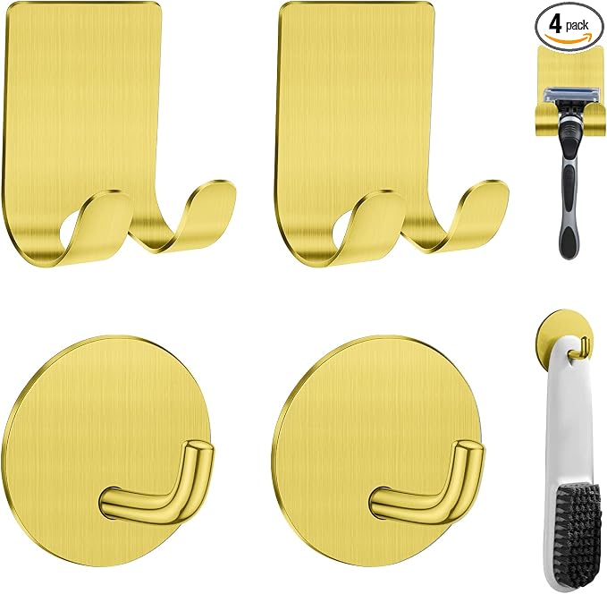 Diesisa Razor Holder for Shower + Adhesive Wall Hooks, Premium 304 Stainless by Home