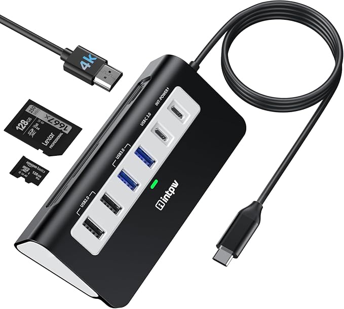 intpw USB C Hub, P9 USB C Hub Multiport Adapter by intpw