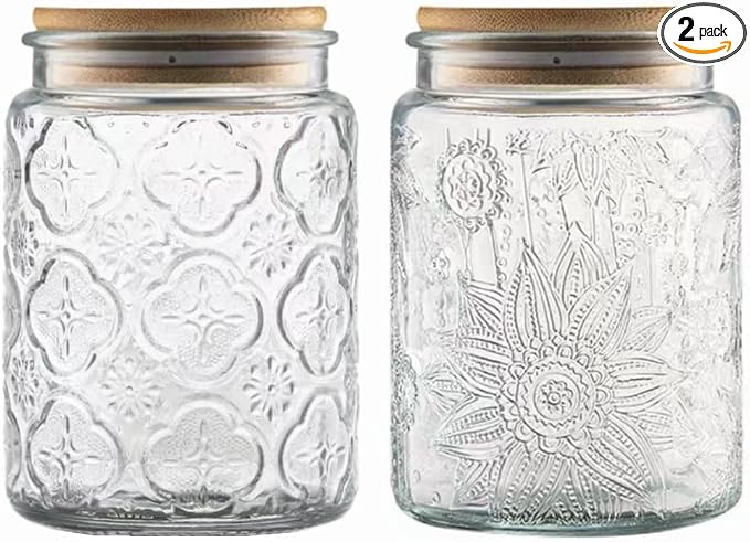 ANSQU Vintage Glass Jars Set Canister Airtight Storage Jar Container by ANSQU