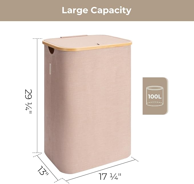 StorageWorks 100L Large Laundry Hamper - Image 2