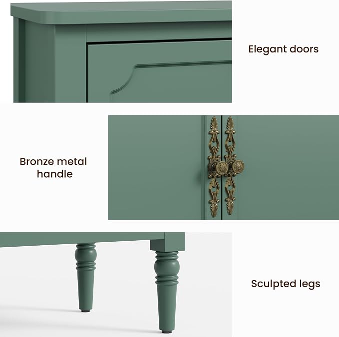 RoyalCraft Buffet Cabinet with 3 Doors, Mid-Century Modern Sideboard with - Image 6
