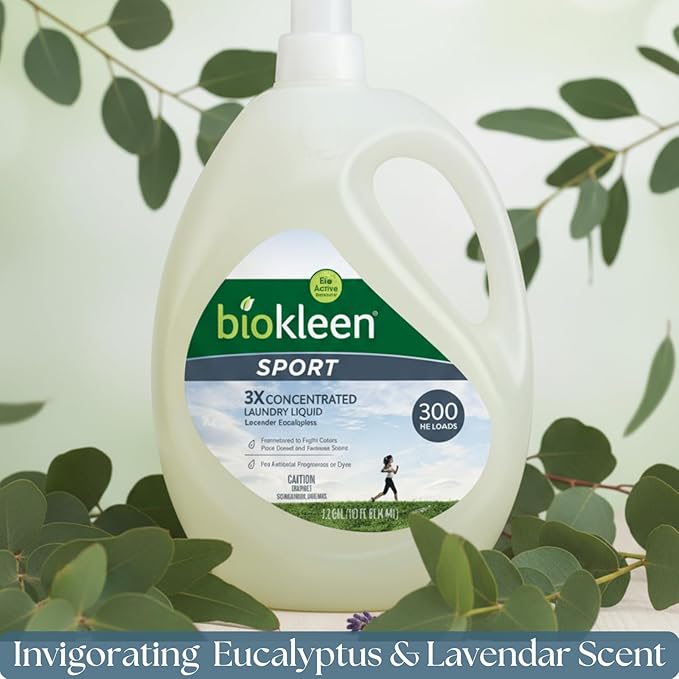 Biokleen Natural Sport 3X Concentrated Laundry Detergent, 300 Loads, Bio Active - Image 6