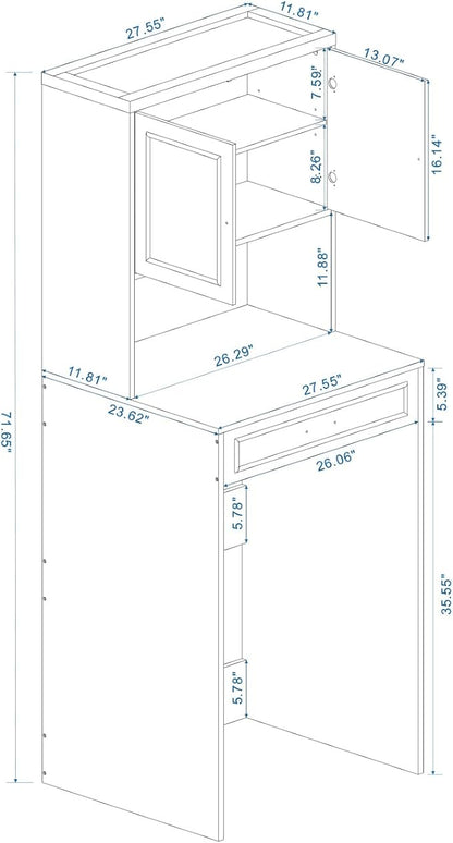 Washer Dryer Countertop with Shelf, Over The Washer or Dryer Storage Shelves - Image 2