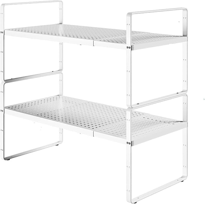 Expandable Cabinet Shelf Organizers, Kitchen Small Stand Rack Organization by KIKIBRO