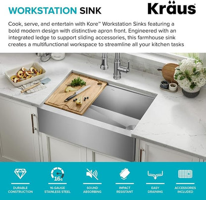 Kraus Kore 30-Inch Farmhouse Workstation - Image 3
