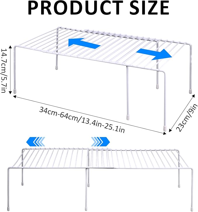 4-Pack Expandable Medium Kitchen Organizer Rack, Kitchen Shelves - Image 2