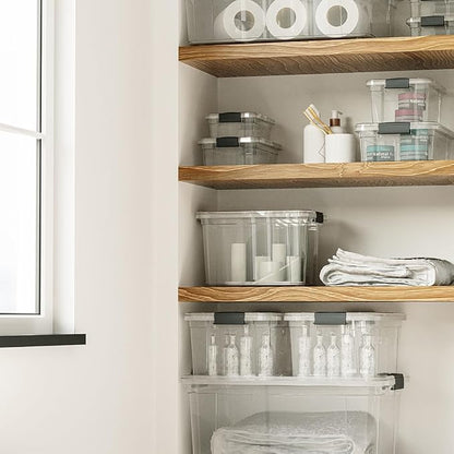 Superio Storage Bins with Lids- 8 Pack, 4.75 Qt Clear Boxes - Image 8