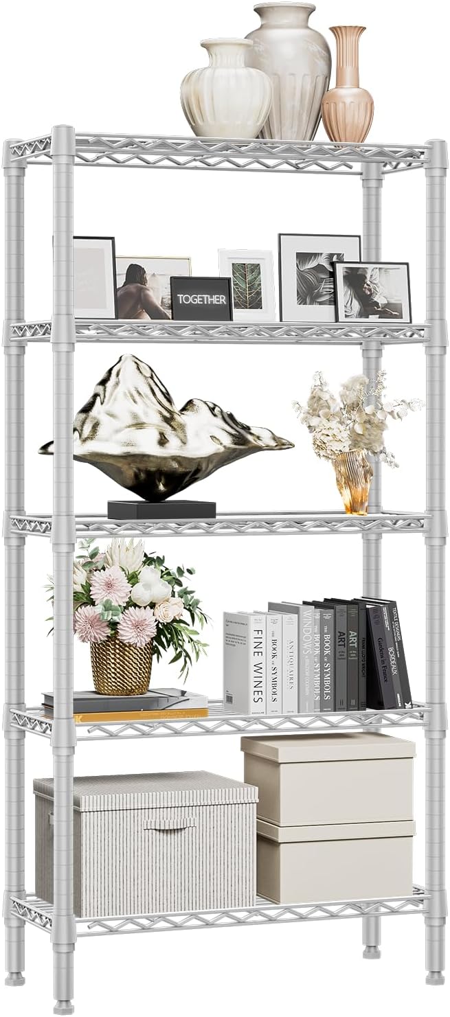 1250 lbs 5 Tier Shelf Metal Storage Shelves Wire Rack Closet Organizers - Image 8