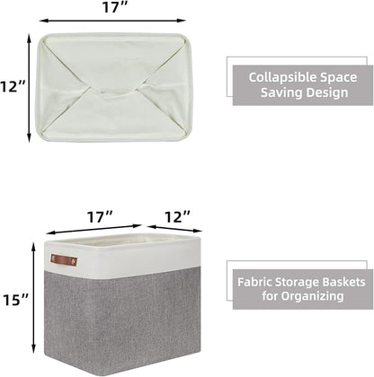HNZIGE Large Storage Baskets Rectangular Storage Bins Baskets - Image 2
