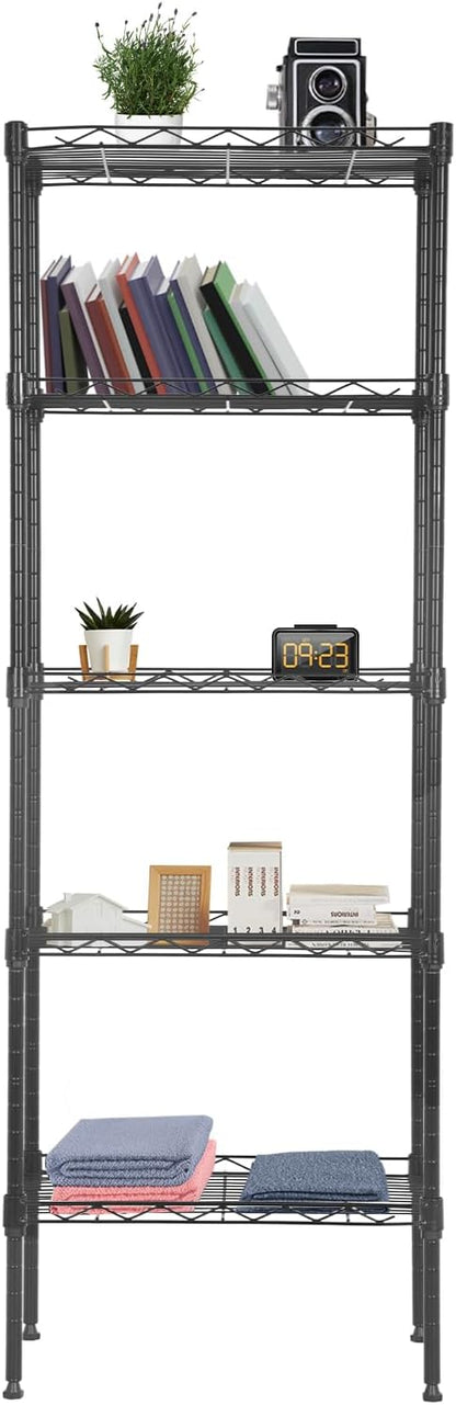 PayLessHere 5-Tier Adjustable Wire Shelf 12" W x 17" D x 48" H Max Load 750 lbs by BestOffice