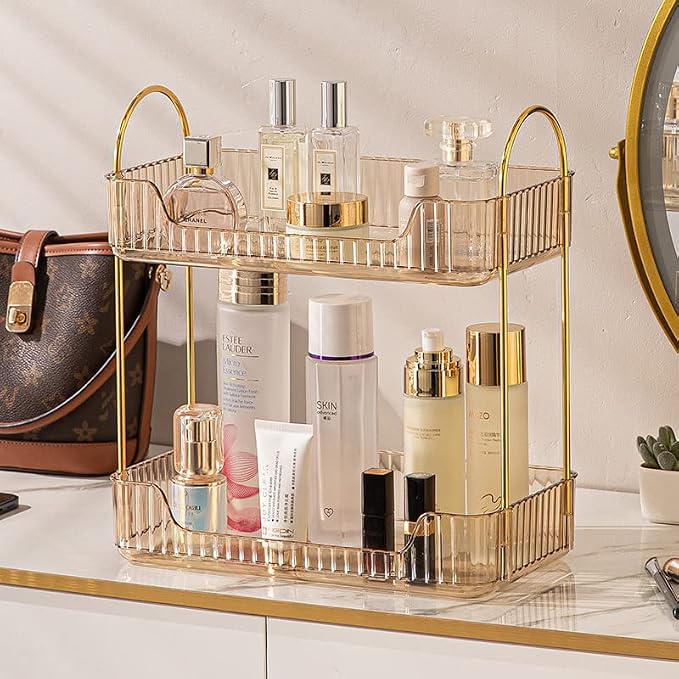 shuang qing Bathroom Counter Organizer Countertop Storage, Cosmetics Skincare - Image 2