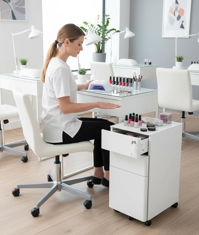 Mount-It! Slim Rolling Under Desk Cabinet, Mobile Filing Cabinet - Image 4
