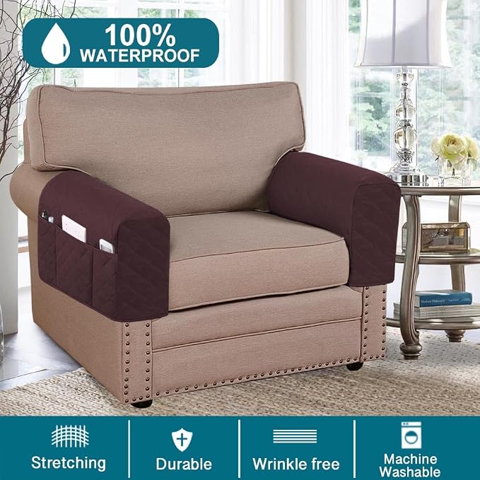 Turquoize 2 Pack Waterproof Armrest Covers - Image 2