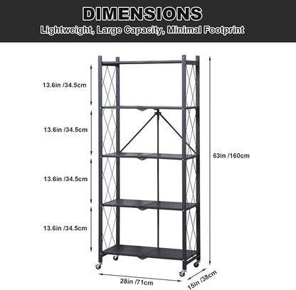 GlowSol 5 Tiers Folding Storage Shelves - Image 3