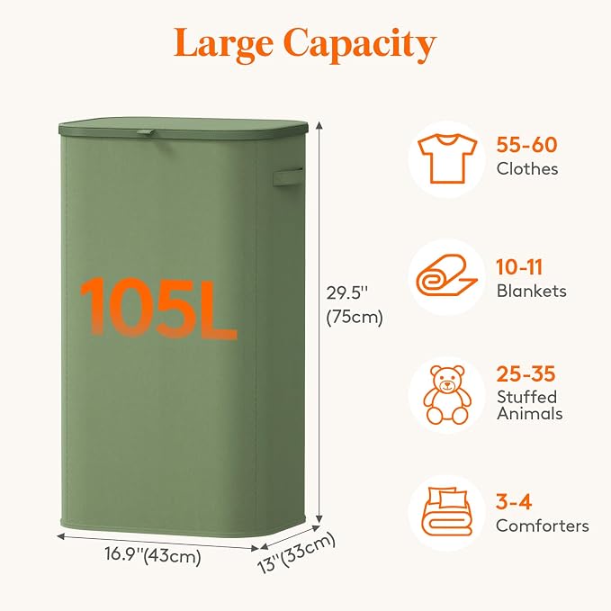 Lifewit 105L Large Laundry Basket - Image 2