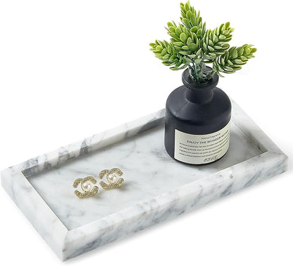 Natural Small Marble Vanity Tray, Luxury Stone Organizer by Unknown