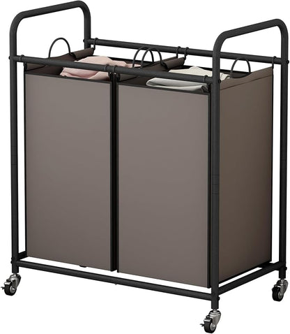 SUOERNUO Laundry Hamper Basket 2 Bag Laundry Sorter Cart by SUOERNUO