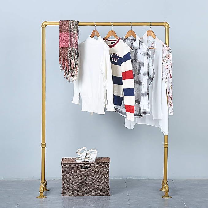 Industrial Pipe Clothing Rack 59in, Clothes Racks - Image 2