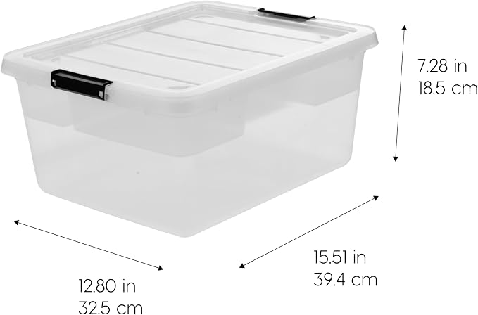 IRIS USA 6-Pack Clip Box with Latching Lids, 18 Quart Craft Storage Bins - Image 4