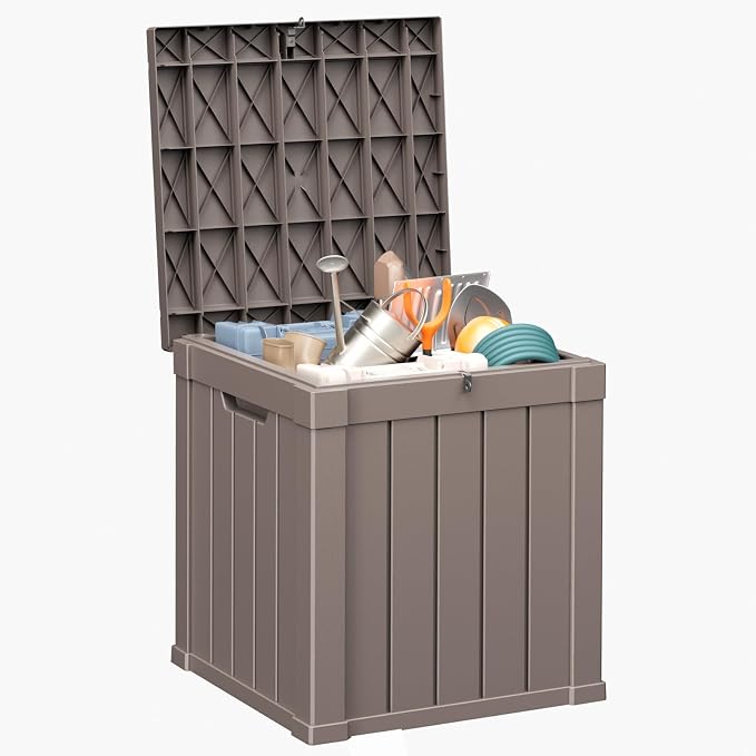 40 Gallon Resin Deck Box, Lockable Patio Outdoor Storage Box - Image 7