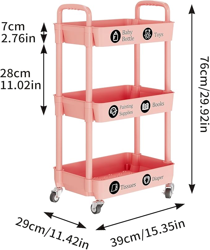 Laiensia 3-Tier Rolling Cart - Image 6
