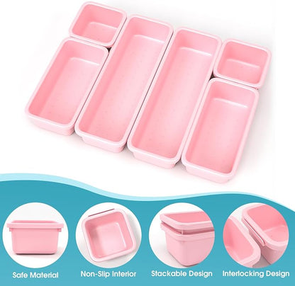 6 PCS Drawer Organizer Set, 3 Size Makeup Drawer Divider Organizer - Image 3