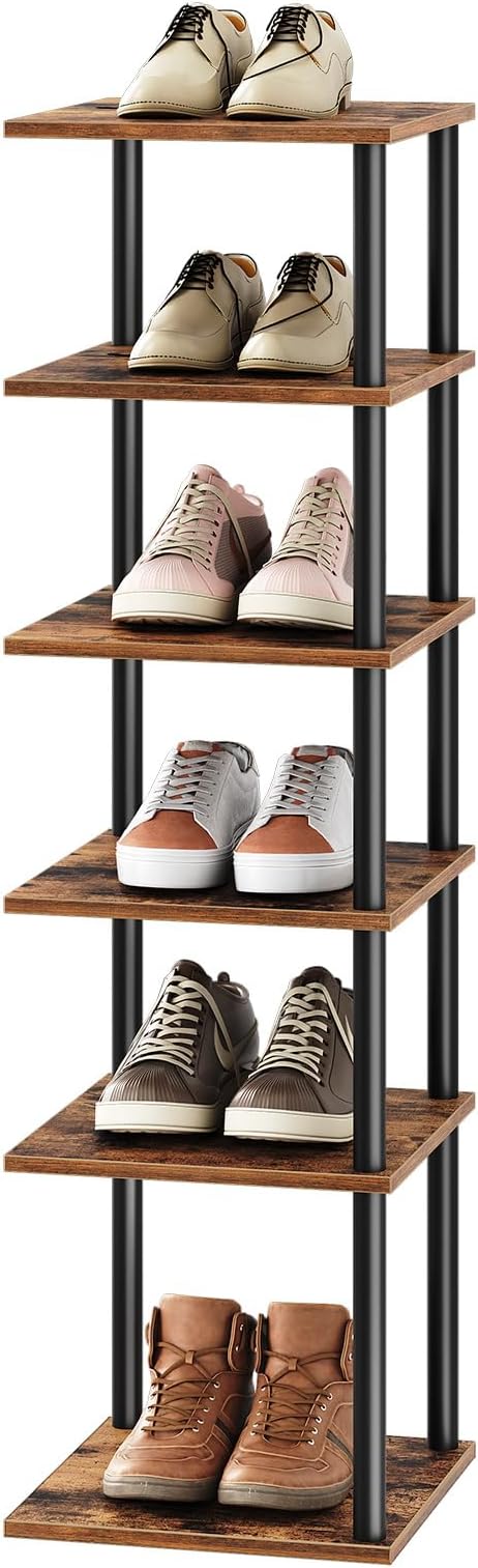 HOOBRO Vertical Shoe Rack, 6-Tier Narrow Shoe Shelf, Shoe Storage Organizer - Image 9