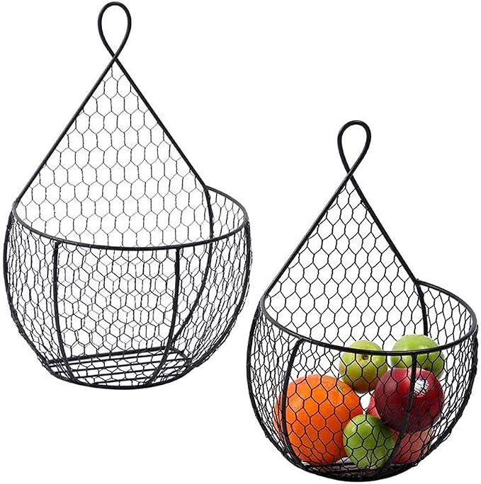 ERYTLLY Metal Fruit And Vegetable Storage Hanging Basket Wall Mounted, by ERYTLLY