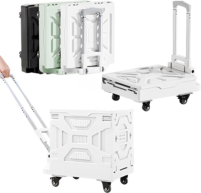 VECELO 16 GAL 2-in-1 Foldable Shopping Cart, Collapsible Utility Cart by VECELO
