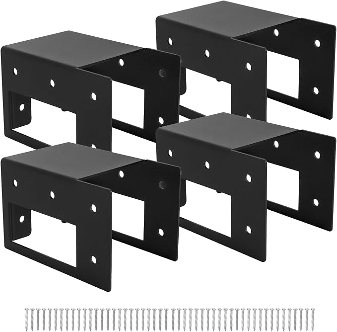 Firewood Log Storage Rack Bracket 4 Pack, Fireplace Wood Storage Holder - Image 2
