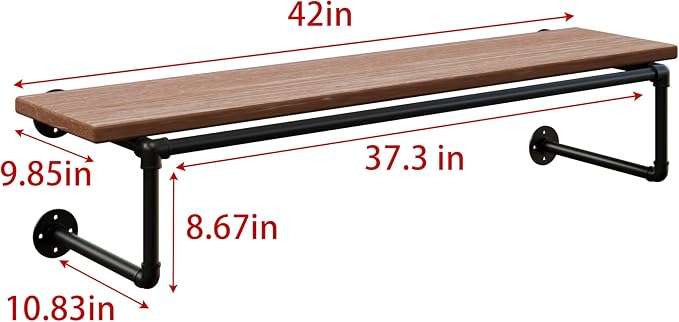 Clothes Rack 42in, Wall Mounted Garment Racks - Image 7