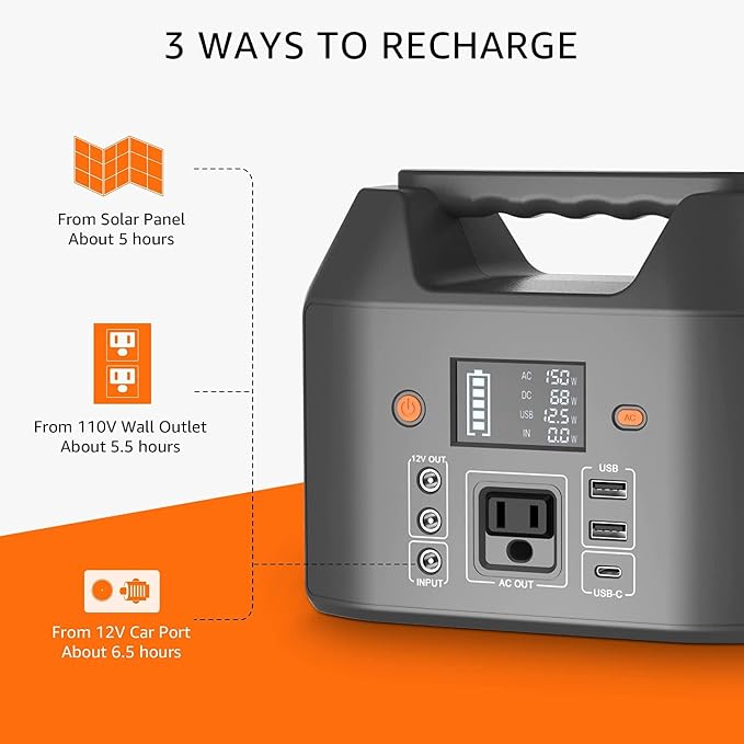 EnginStar Portable Power Station 150W 155Wh Solar Generator 110V 42000mAh - Image 7