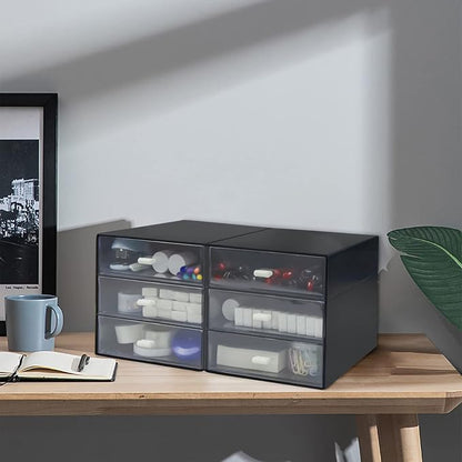 Desk Organizer with Drawer, Desk Storage Box, Plastic Office Stationery - Image 6