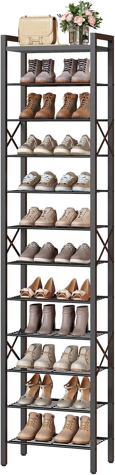 YATINEY 12-Tier Narrow Shoe Rack, Tall Shoe Rack - Image 9