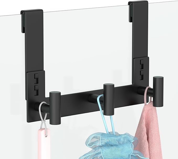 PMMASTO No-Drill Extra Long Shower Hooks, Fits 3/8" Thick Door, Heavy Duty - Image 6