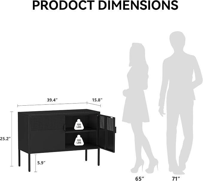 COFaR TV Stand for TVs up to 75 Inch, 40‘’L Media Console - Image 2