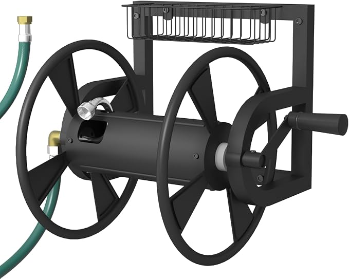 Artigarden Garden Wall Mounted Hose Reel, Outdoor Heavy-Duty Water Hose Holder by Artigarden