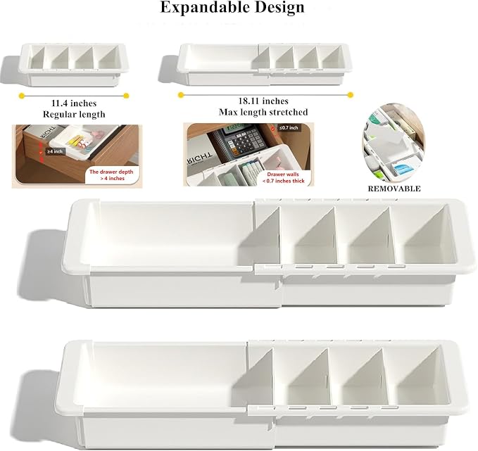 YOOUSOO Expandable Drawer Organizer, Drawer Dividers Organizers and Storage - Image 5