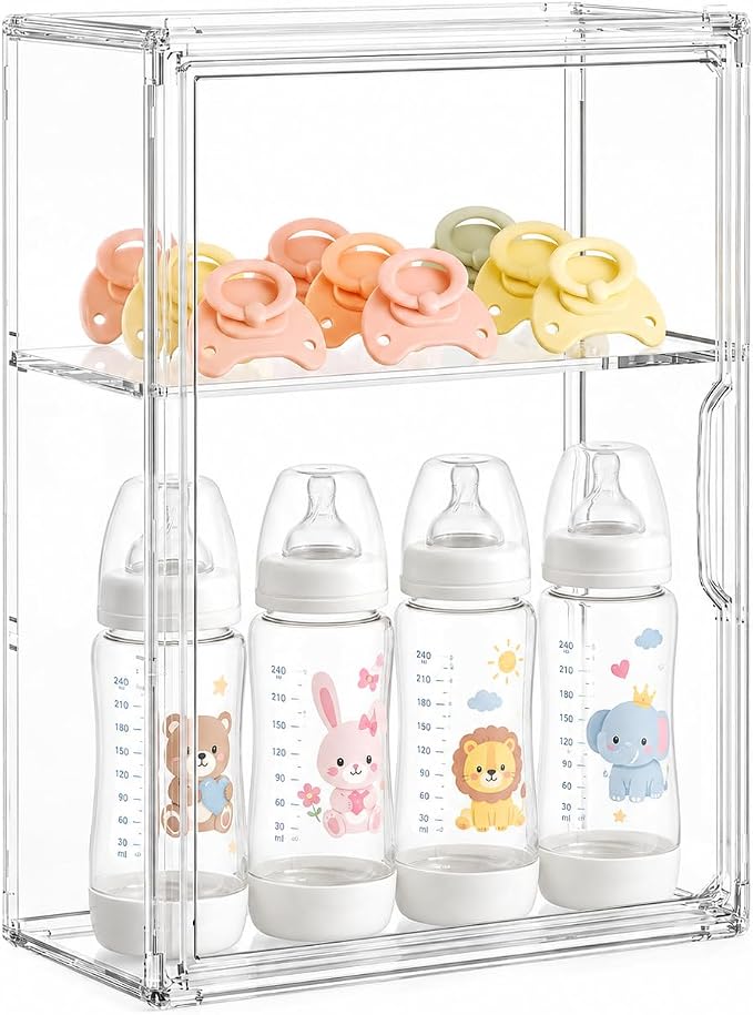 Baby Bottle Storage Organizer, Medium 2 Tier Acrylic Bottle Storage Organizer by Providinglifelongserviceforyourbetterlife
