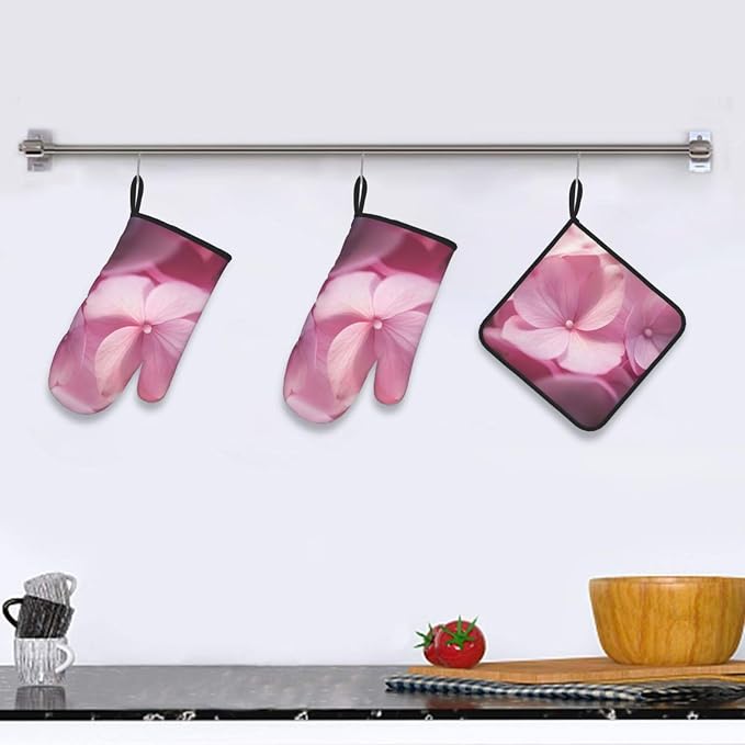 Oven Mitts and Pot Holders Sets of 3 Flower Petals Oven Mitts 3 Pcs Heat - Image 5