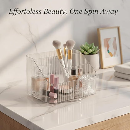 360° Rotating Acrylic Makeup Organizer, Compact Countertop Caddy - Image 3