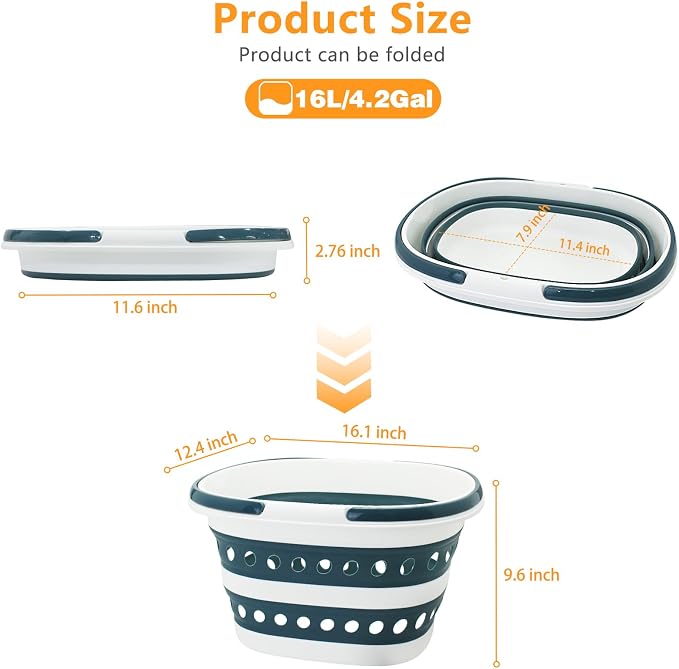 2 Pack Compact Collapsible Laundry Basket, Small Size Pop-Up Hamper Perfect - Image 2