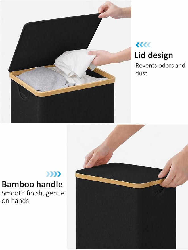 iEGrow Laundry Hamper with Lid, 110L Large Laundry Hamper with Handle and Lid - Image 5