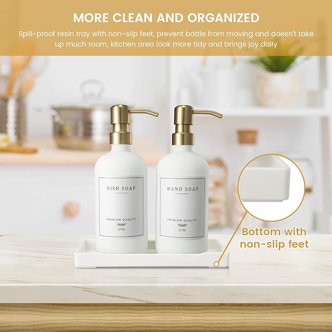 Glass Soap Dispenser for Kitchen, Farmhouse Kitchen Dish Soap Dispenser&Hand - Image 5