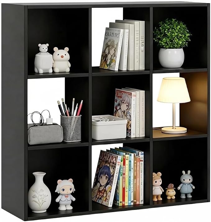 9 Cube Storage Organizer, Reversible Bookcase Shelf, Open Cube Bookshelf by SageNest