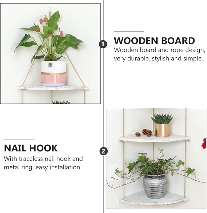 BESPORTBLE Nordic Style Fan-Shaped Wall Corner Rack - Image 9