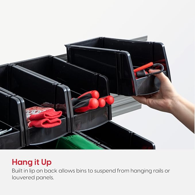 IRIS USA Extra Large Stackable Storage Bins, |Made in USA|, Plastic Open Front - Image 2