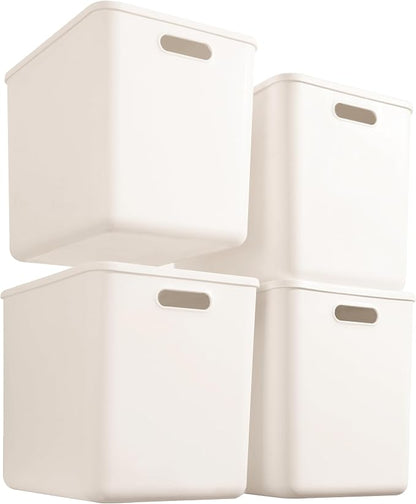 4 pack large plastic White storage bins Baskets, Toy Box Chest by Gaoaodeyu