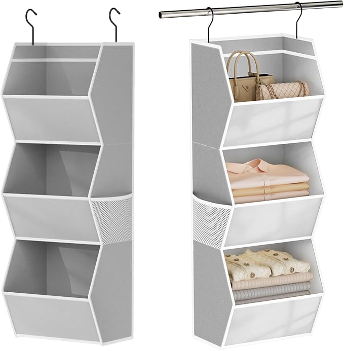 Hanging Closet Organizer 3 Shelf Collapsible Bedroom Closet Organizers and by Wawocs